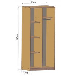 Szafa Wiktoria 2D Combi SZ05 SONOMA-BIAŁY